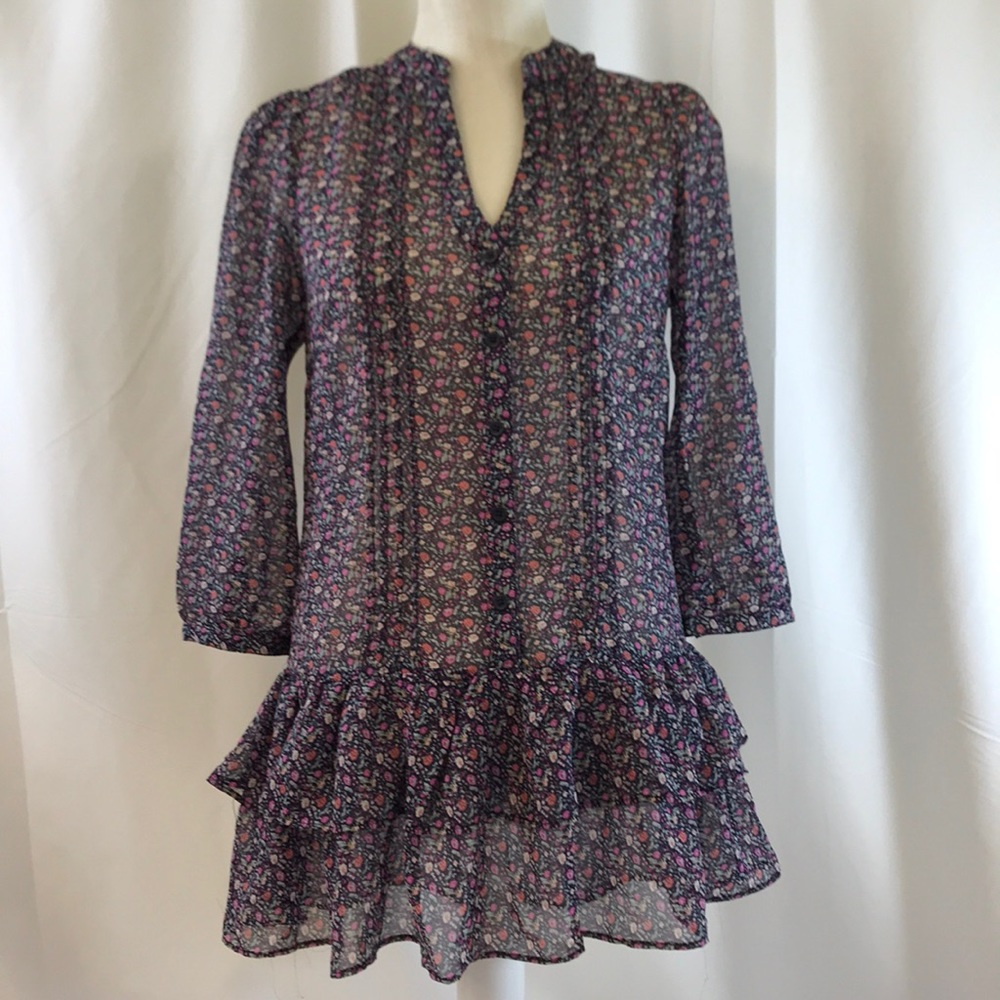 American Rag Floral Sheer Blouse Size Small
